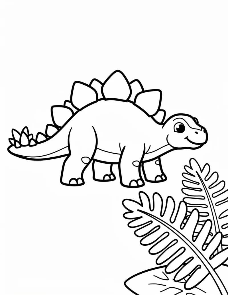 Coloring page — Little Stegosaurus