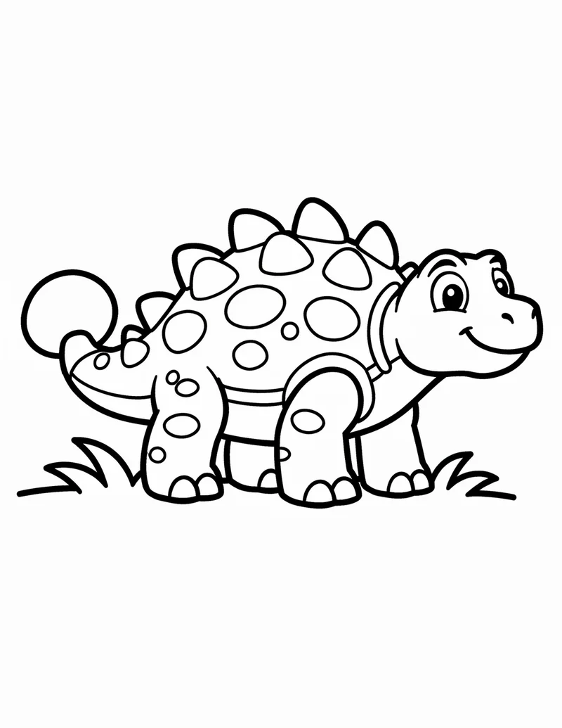 Coloring page — Round Ankylosaurus