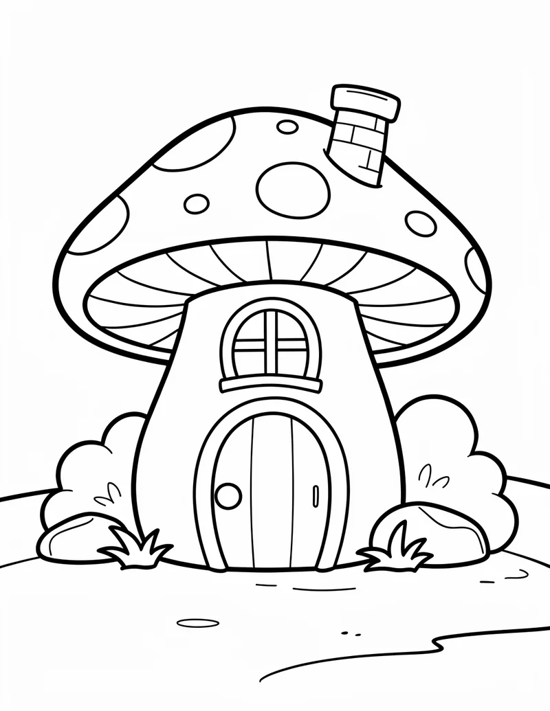 Coloring page — Fairy Toadstool House