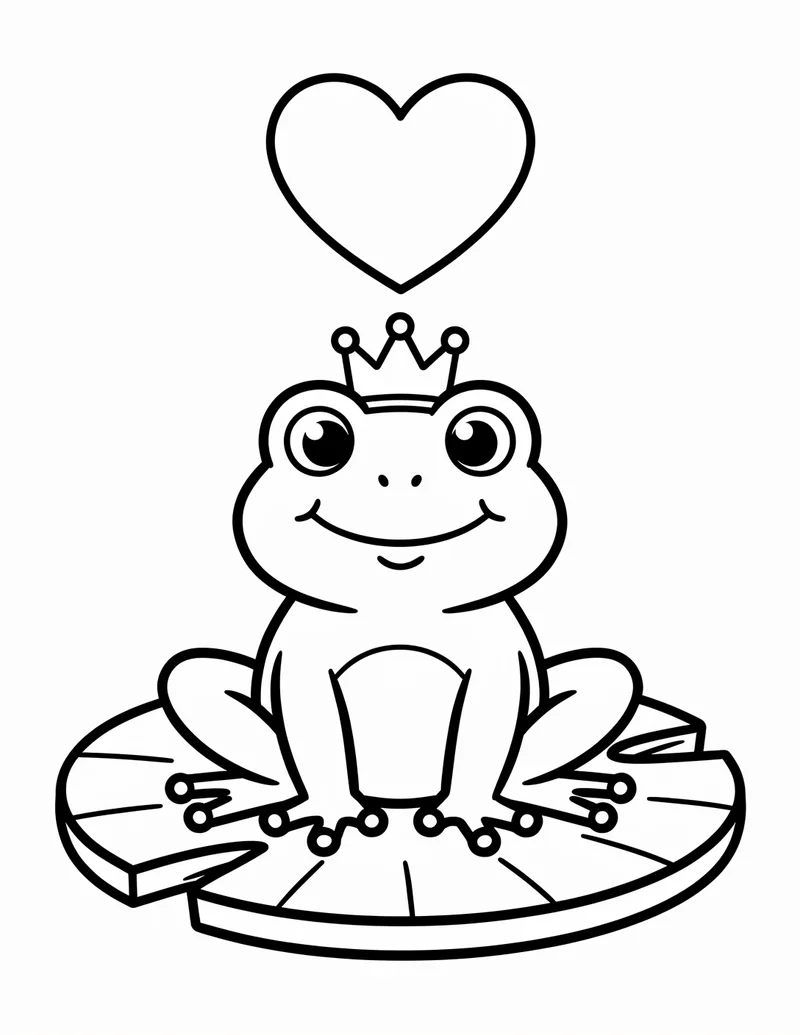 Coloring page — Friendly Frog Prince