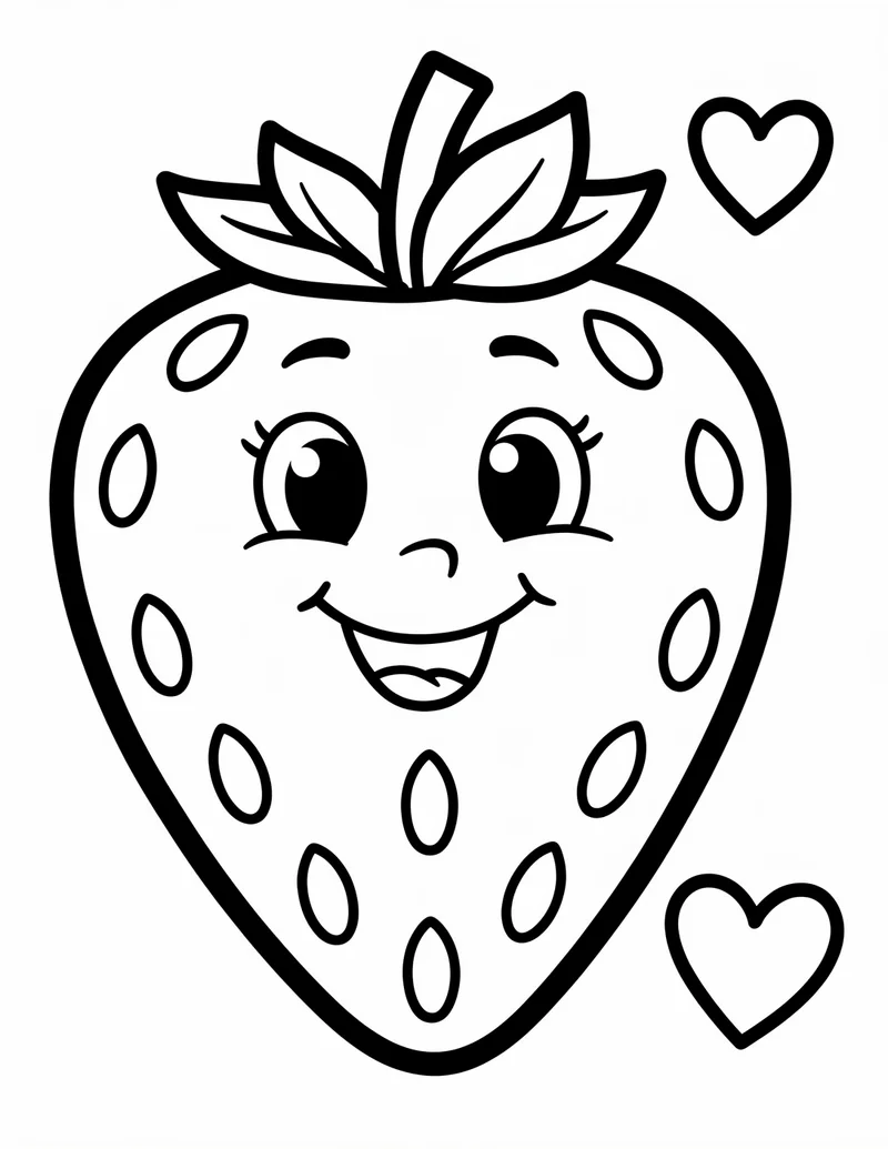 Coloring page — Smiling Strawberry