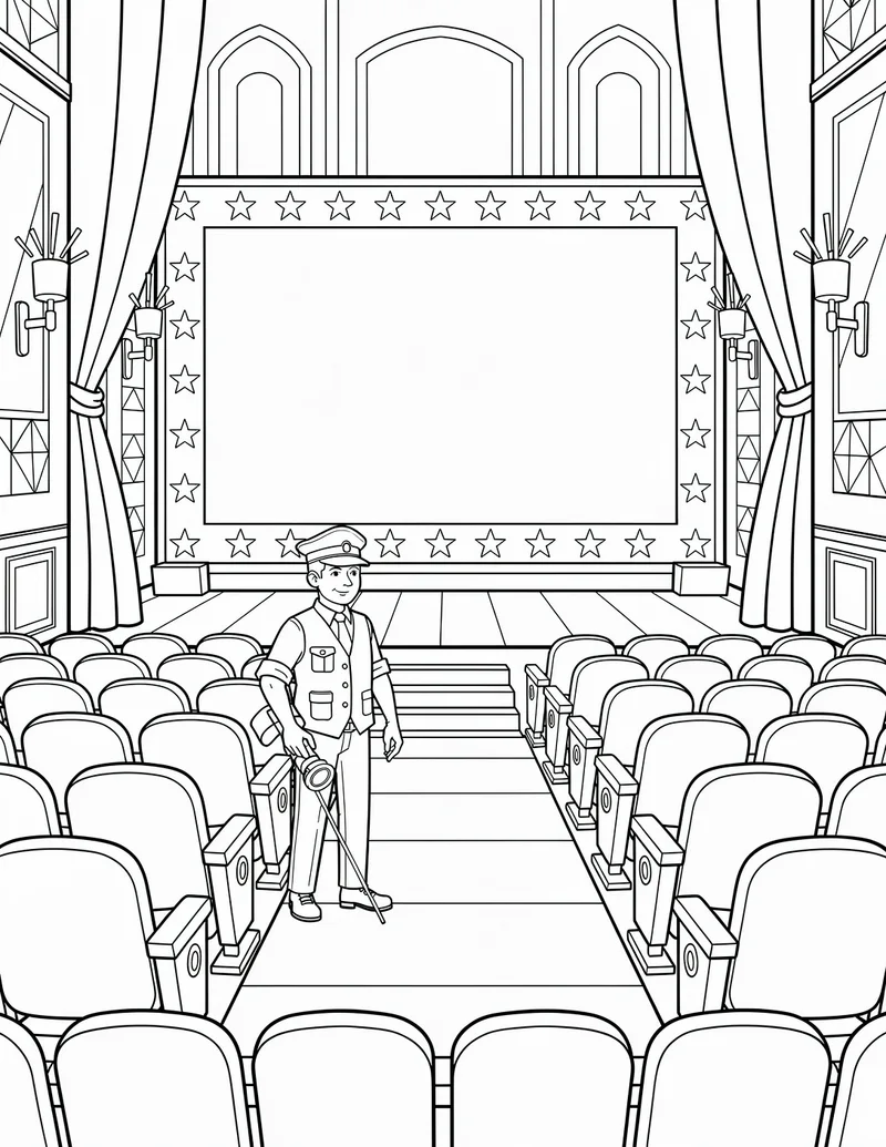 Coloring page — Grand Movie Theater
