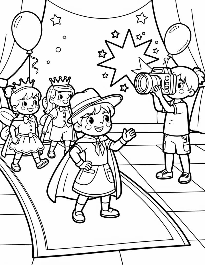Coloring page — Red Carpet Pretend Play
