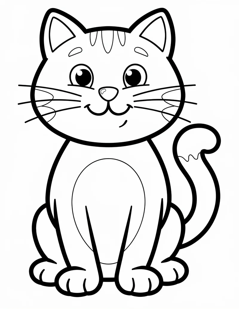 Coloring page — Smiling Cat